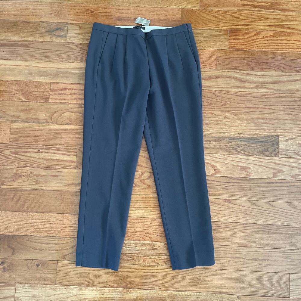 J. Crew Back Zip Bonded Crepe Pants Slate Gray Womens 8 NWT B4753 Workwear